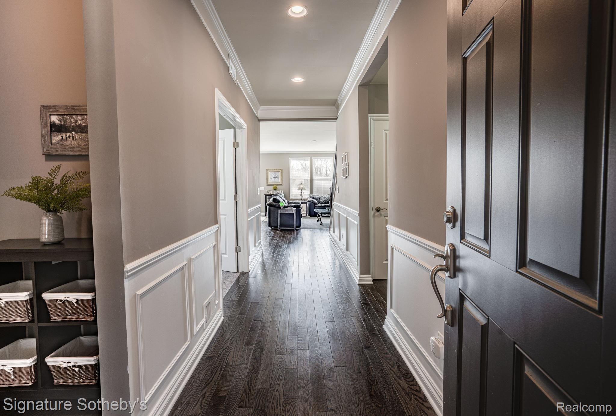 49583 Mapleton Road Canton, MI 48188 - Photo 10 of 46 ENTRY FOYER AND HALL - WOOD FLOORS - WAINSCOTING