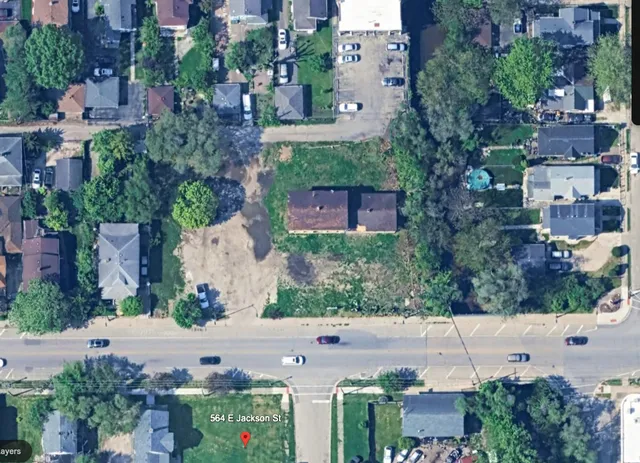 an aerial view of multiple house