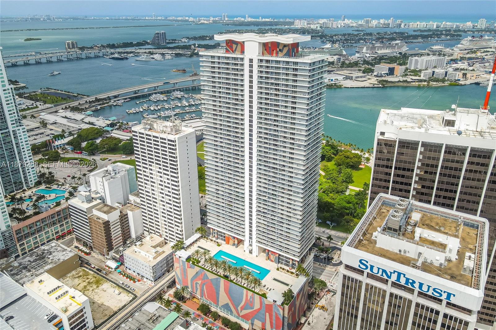 50 Biscayne Boulevard, Unit 3601 Miami, FL 33132 - Photo 42 of 83 a view of roof deck with open kitchen view