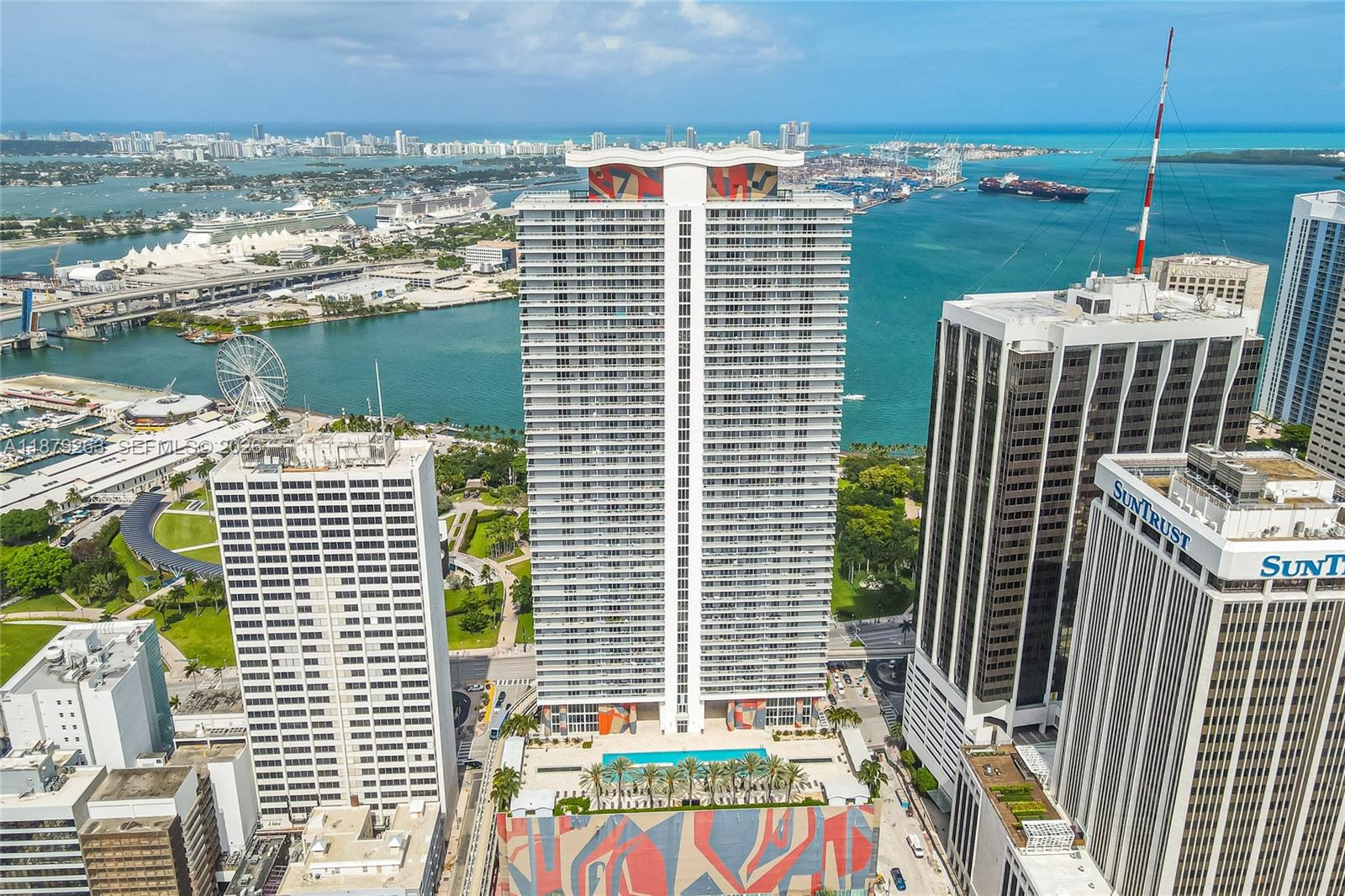 50 Biscayne Boulevard, Unit 3601 Miami, FL 33132 - Photo 48 of 83 a view of a balcony with two chairs