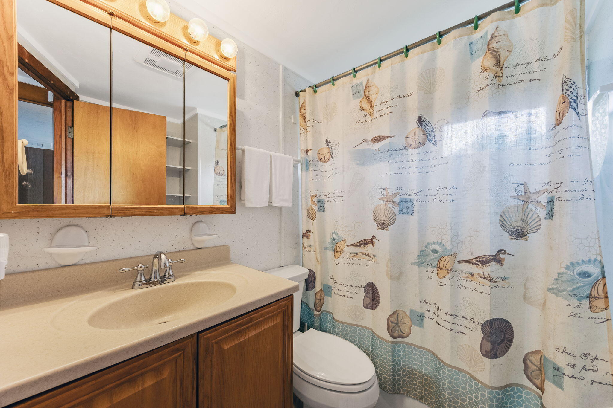 357 Phillips Road Sandwich, MA 02563 - Photo 18 of 28 a bathroom with a granite countertop sink a toilet and shower