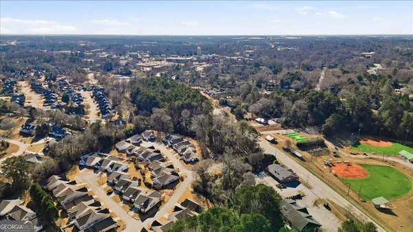 an aerial view of multiple house
