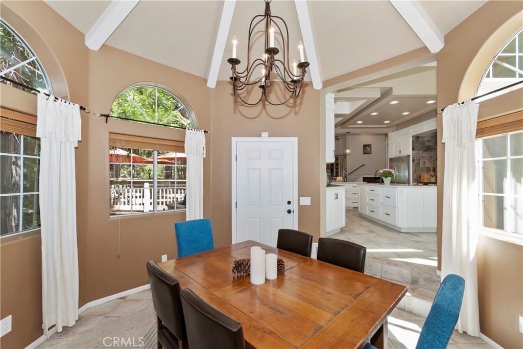 355 Cedar Ridge Drive Lake Arrowhead, CA 92352 - Photo 9 of 64 Dining opens to rear deck and kitchen!!
