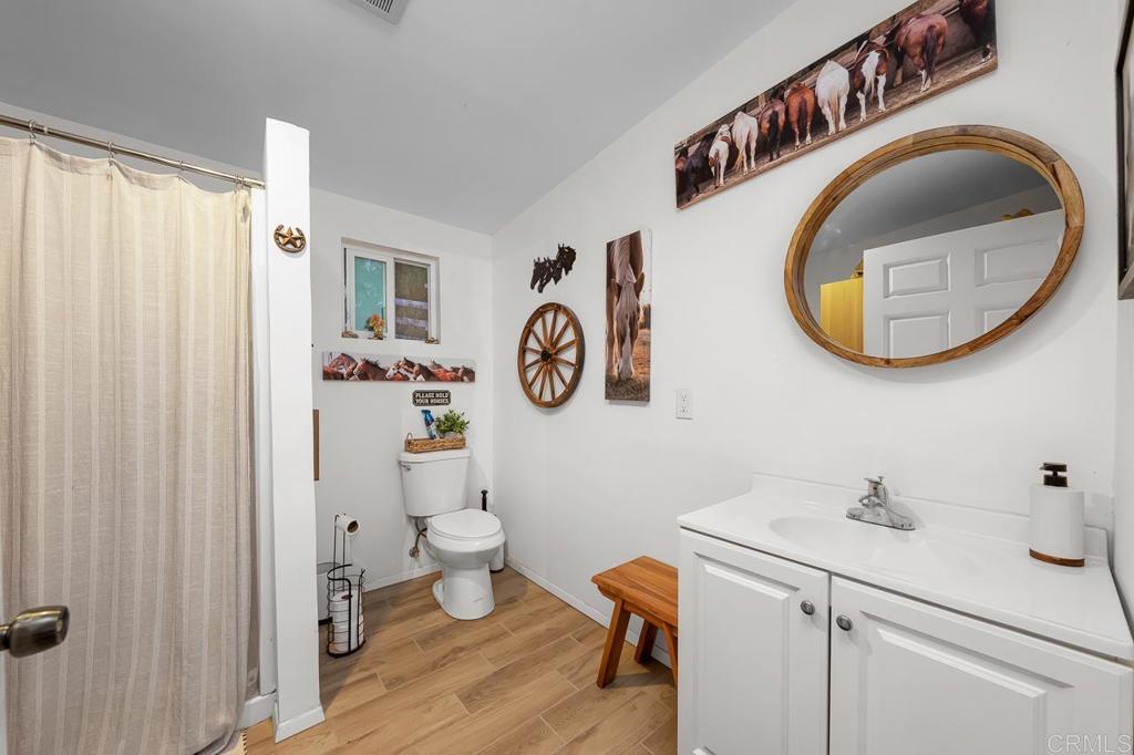 1356 South Grade Road Alpine, CA 91901 - Photo 30 of 68 a bathroom with a toilet a sink and a mirror
