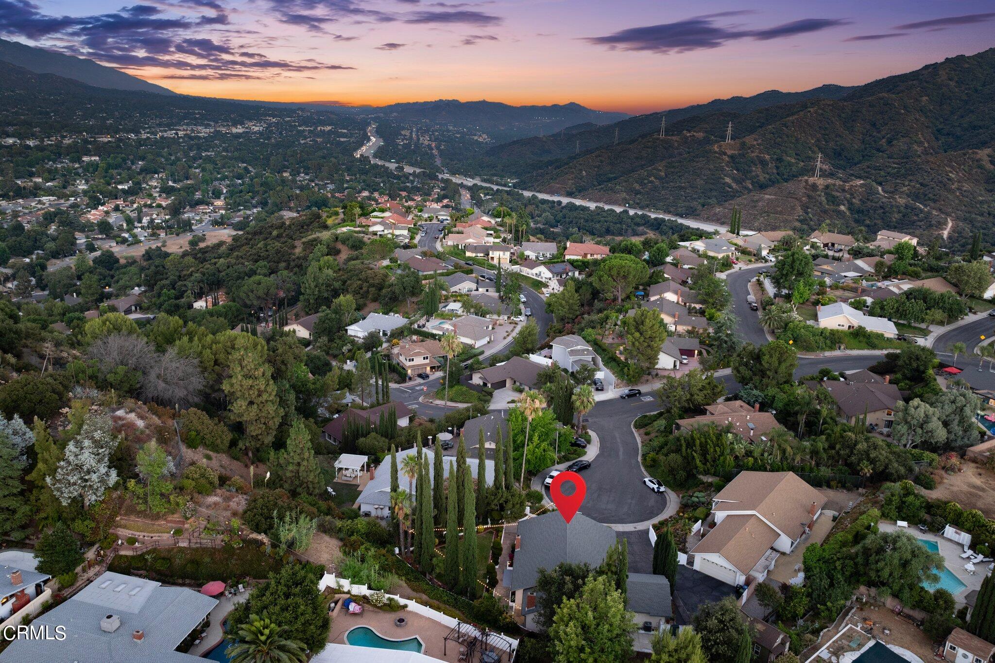 9356 Skyview Terrace Tujunga, CA 91042 - Photo 39 of 39 an aerial view of residential houses with outdoor space and trees