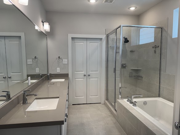 1282 North Post Oak Road, Unit A Houston, TX 77055 - Photo 9 of 19 Double sinks, soaker tub and walk in shower