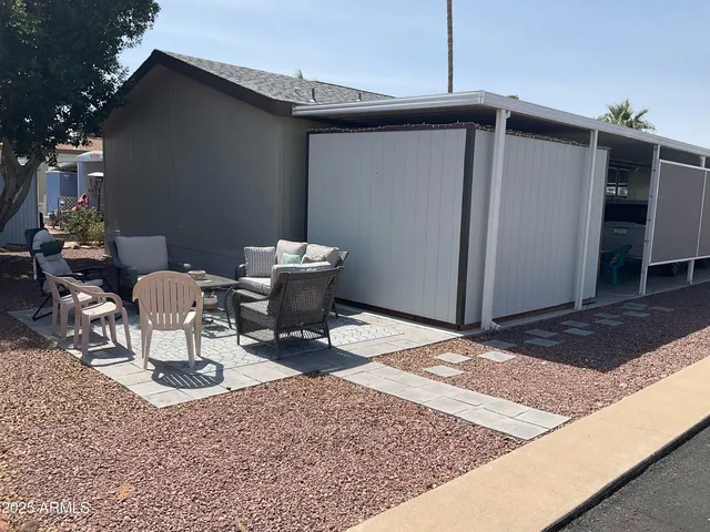 a house view with a outdoor space