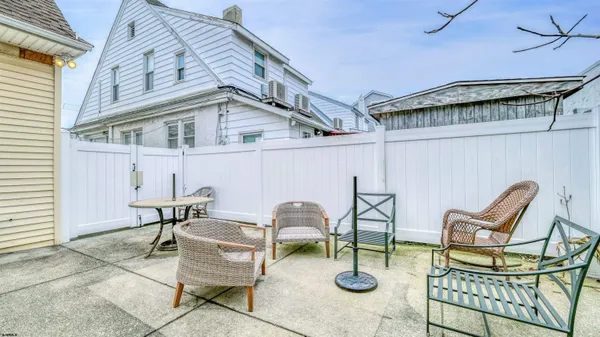a view of a chairs in a patio