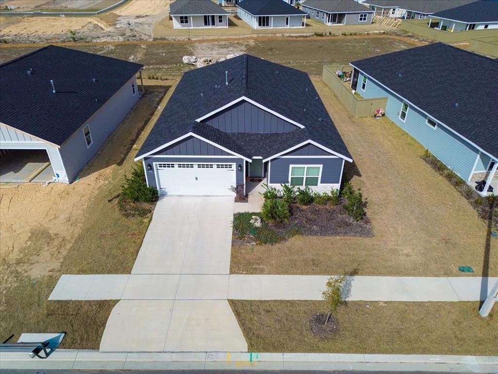 an aerial view of a house