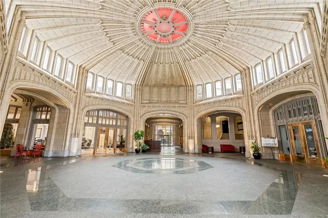 a front view of a building