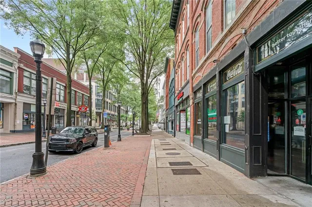 a cars parked in front of a building