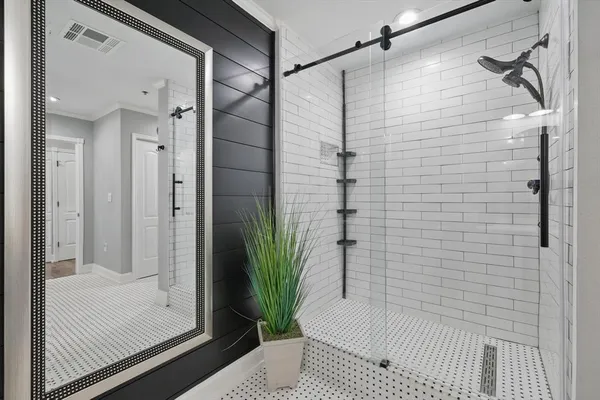 a bathroom with a shower