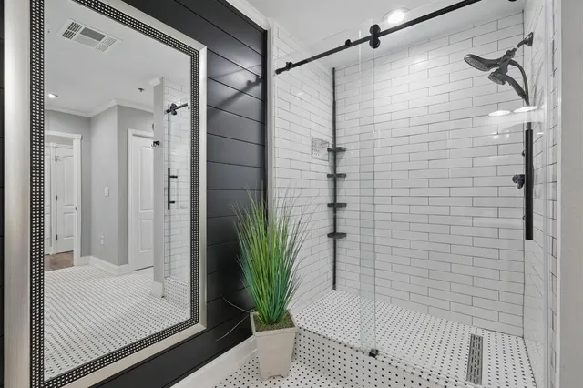 a bathroom with a shower