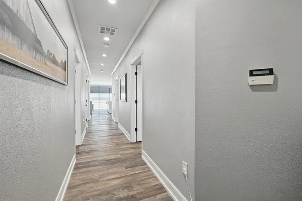 a view of hallway with stairs