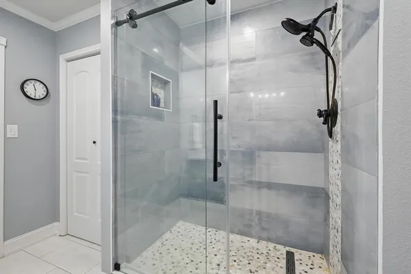 a bathroom with a shower