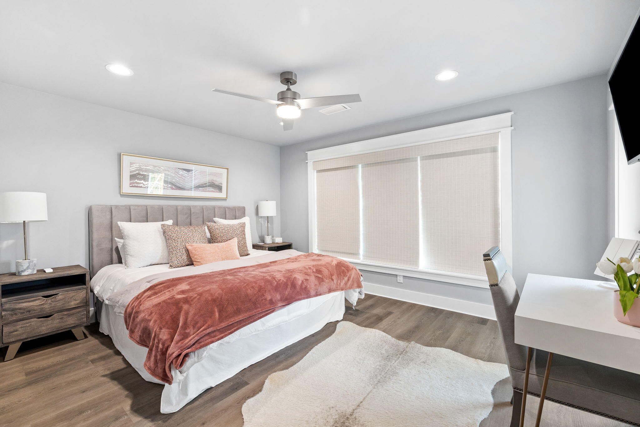 135 Redbud Ln Inlet Beach Inlet Beach, FL 32461 - Photo 45 of 66 a bedroom with a large bed and a desk