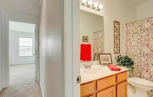 a room that has a bed in it