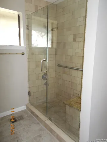 a bathroom with a shower
