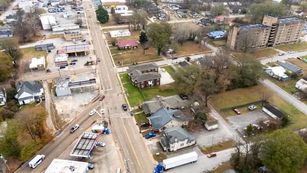 an aerial view of a city
