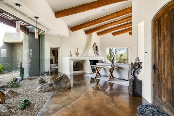 a living room with furniture