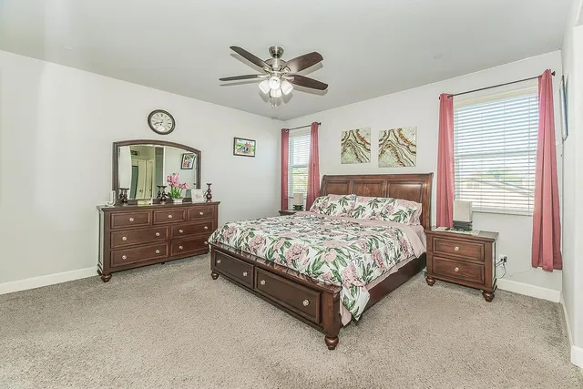 a living room with a bed furniture and a window