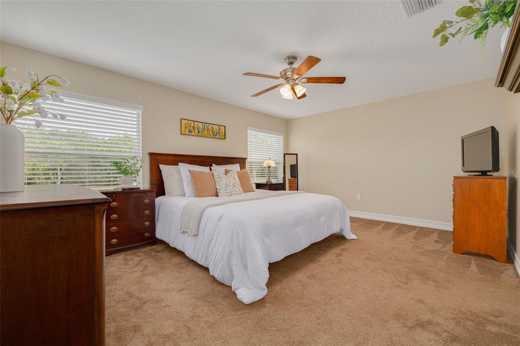 1701 Westerham Loop Trinity, FL 34655 - Photo 6 of 40 a bedroom with a bed and a chandelier