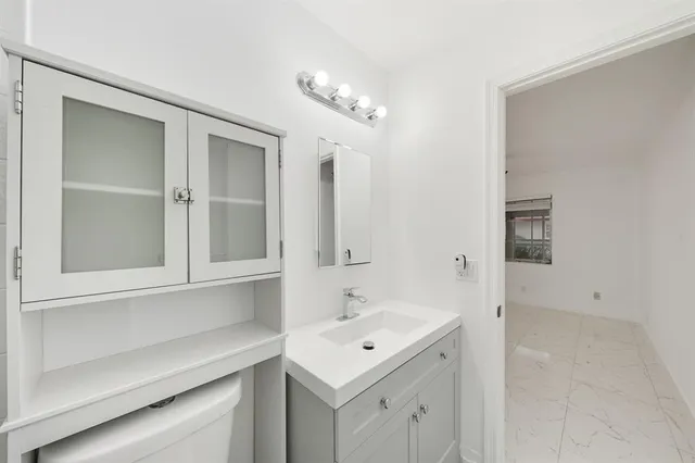 a view of a room with racks on the wall