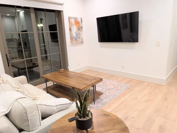 a living room with furniture