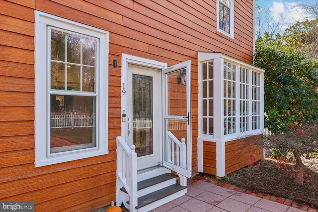 a front view of a house with a window