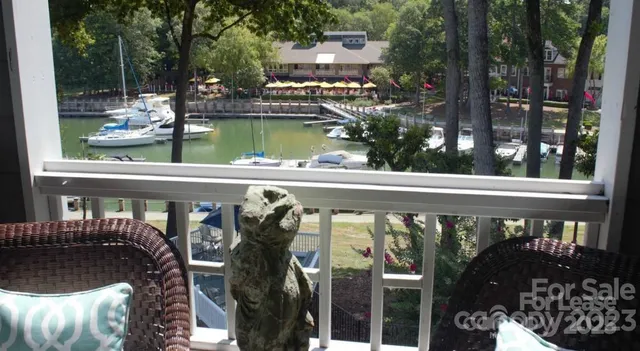 a view of swimming pool from a balcony