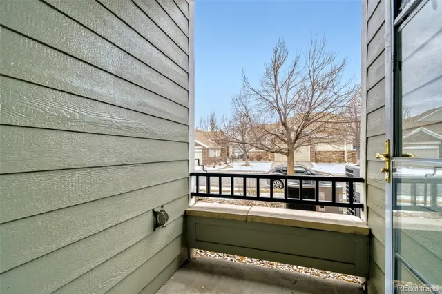 a view of a bench in the balcony