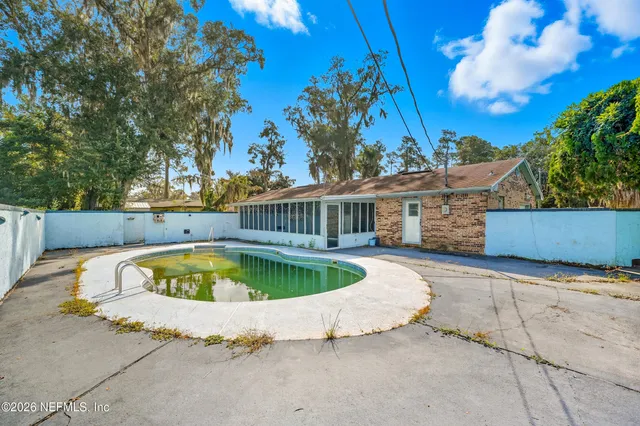 a backyard of a house