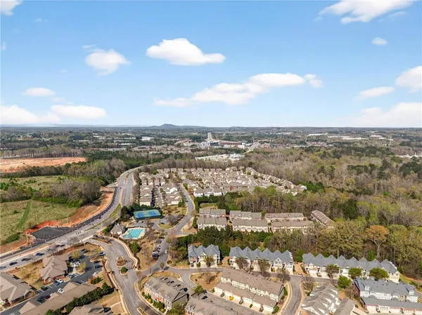 an aerial view of multiple house