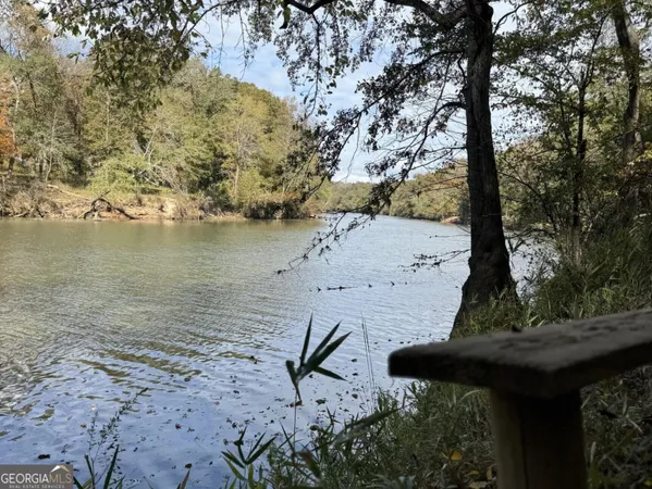 a view of a lake with a mountain