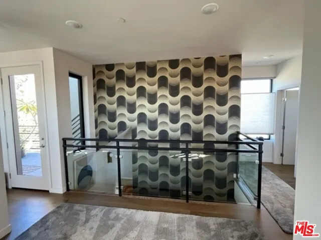 a view of wooden door