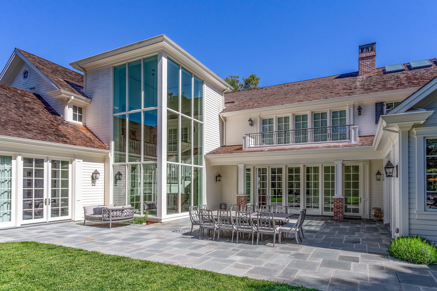 351 Walsh Road Atherton, CA 94027 - Photo 44 of 65 a front view of house with yard outdoor seating and barbeque oven