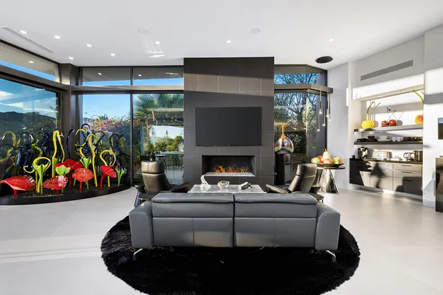 a spacious bathroom with a double vanity sink mirror and bathtub