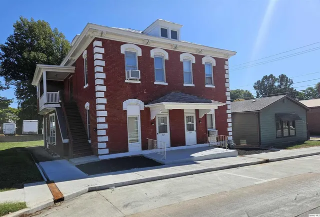 a front view of a building