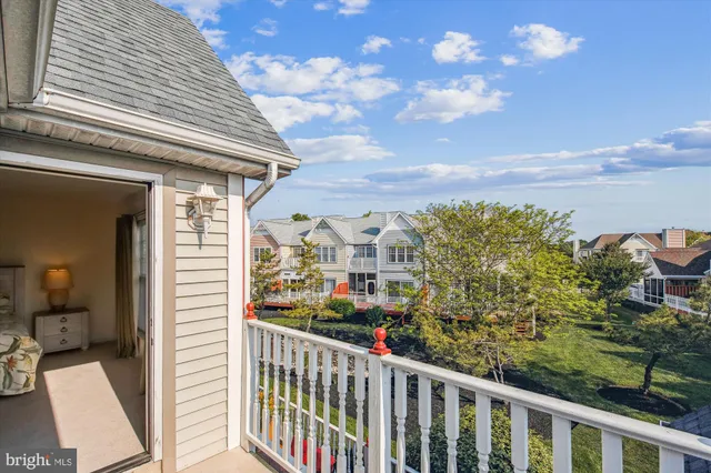 a view of a balcony with city view