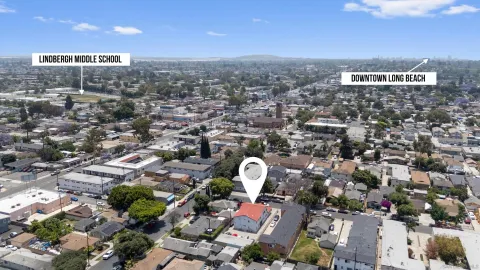 an aerial view of multiple house