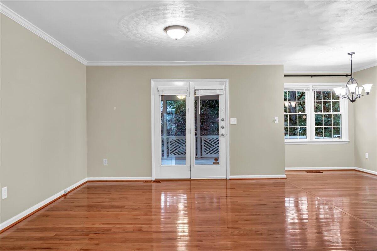 278 Stonehaven Lane Blue Ridge, VA 24064 - Photo 27 of 61 a view of empty room with wooden floor and fan