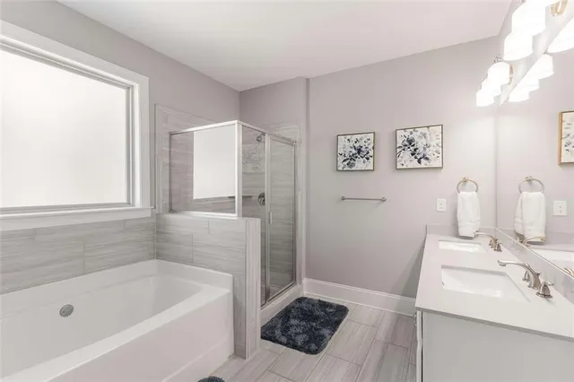 a view of a backyard with sitting area