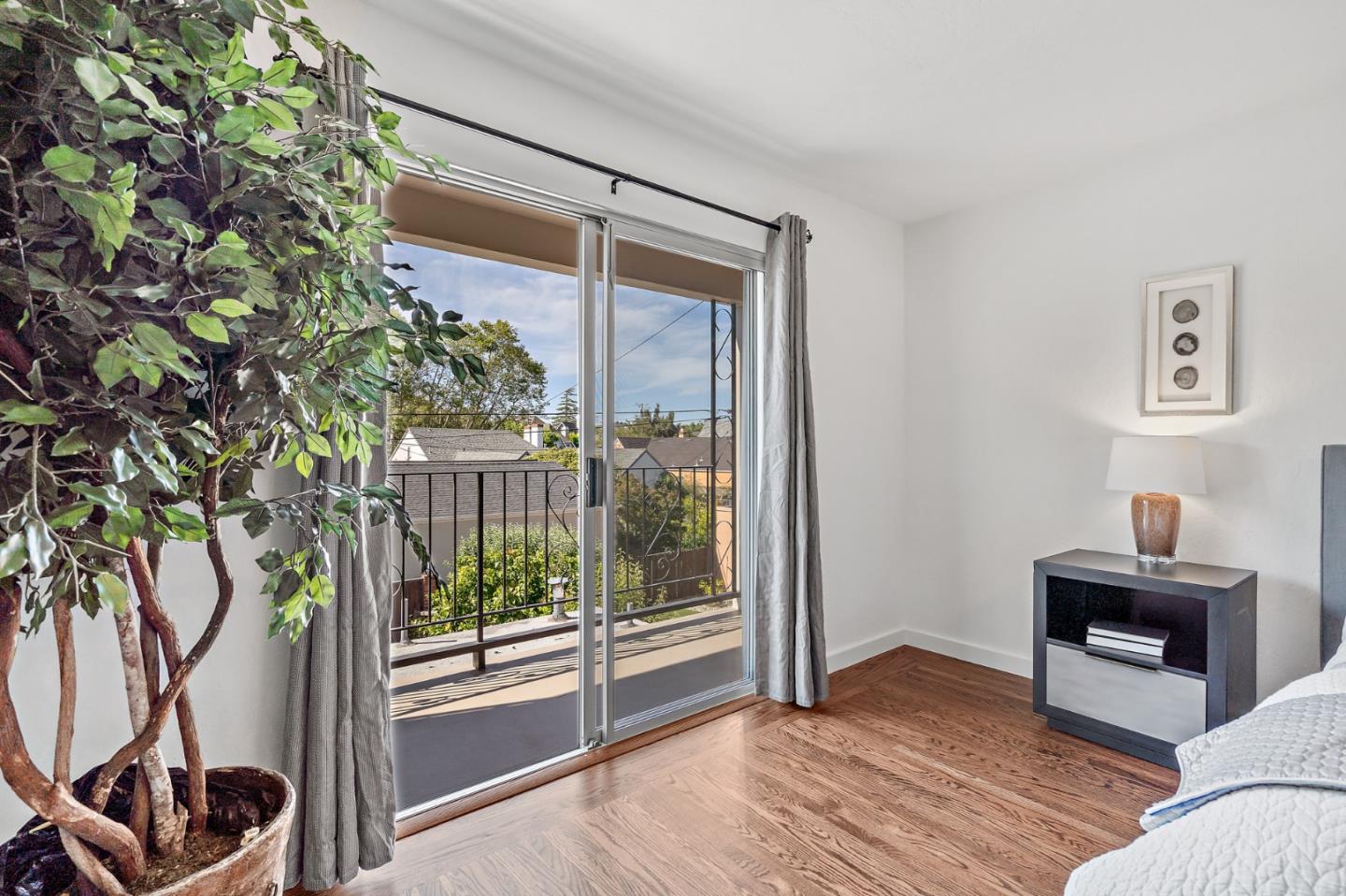 2218 Hale Drive Burlingame, CA 94010 - Photo 21 of 45 a view of workspace with wooden floor and bedroom