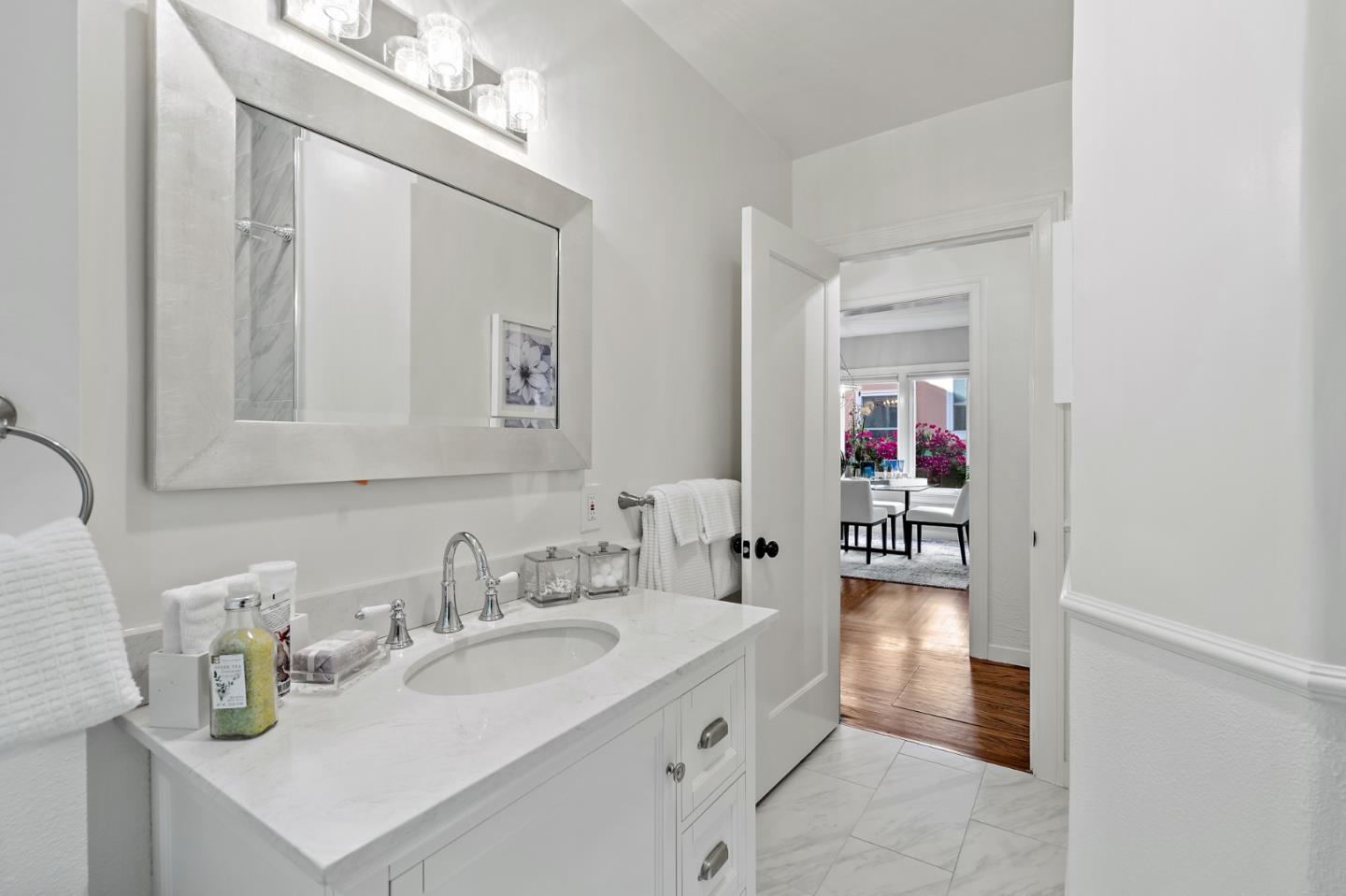 2218 Hale Drive Burlingame, CA 94010 - Photo 39 of 45 a bathroom with a sink vanity and a mirror