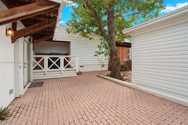 a view of outdoor space and deck kitchen