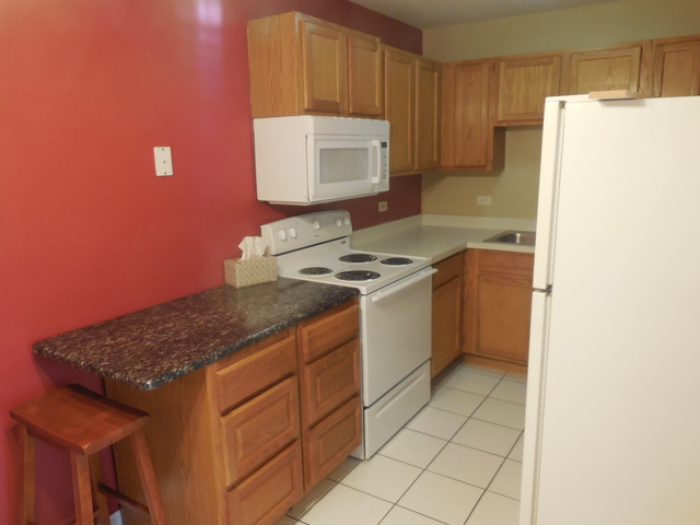 2100 Light Road, Unit 207 Oswego, IL 60543 - Photo 8 of 14 a kitchen with stainless steel appliances granite countertop a sink stove and refrigerator