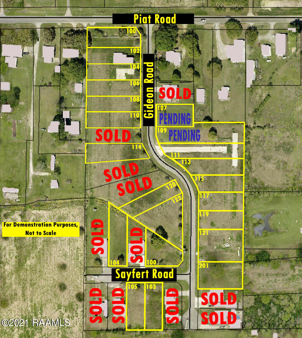 Gideon Grove Outlined Aerial w SOLD