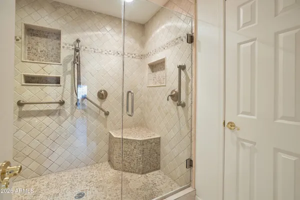 a bathroom with a shower