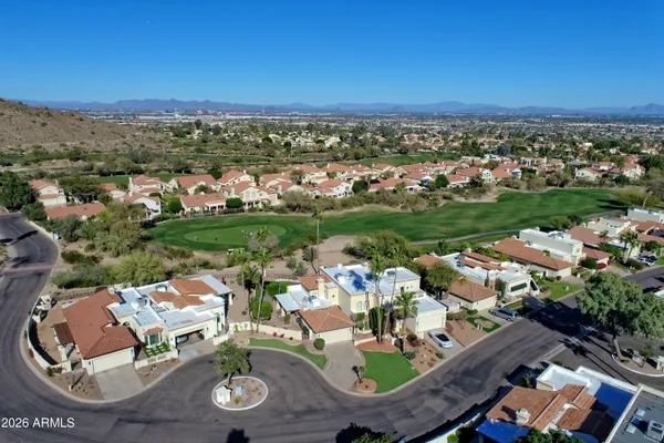 an aerial view of multiple house