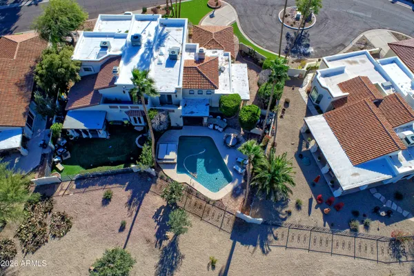 a view of a yard with an outdoor space